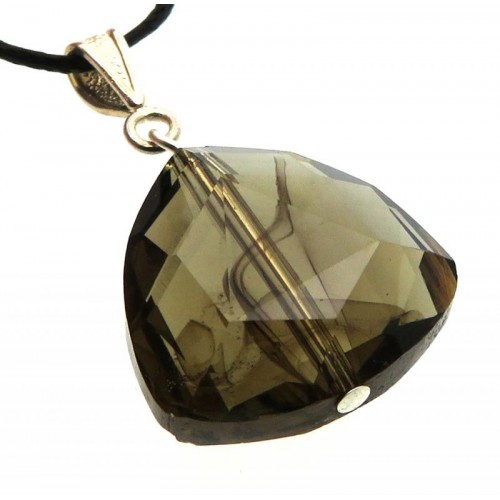 Triangular Smoky Elder Andara Crystal Pendant